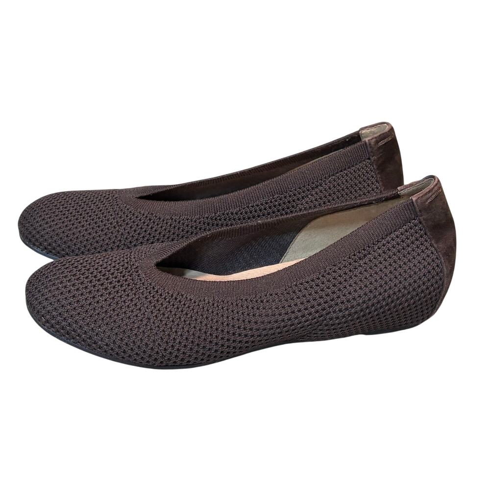 Eileen Fisher Seam Stretch Slip On Chocolate Brown Suede Stretch Flats Size 6.5